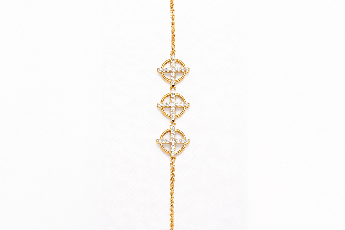 Diamond Circle Link Bracelet