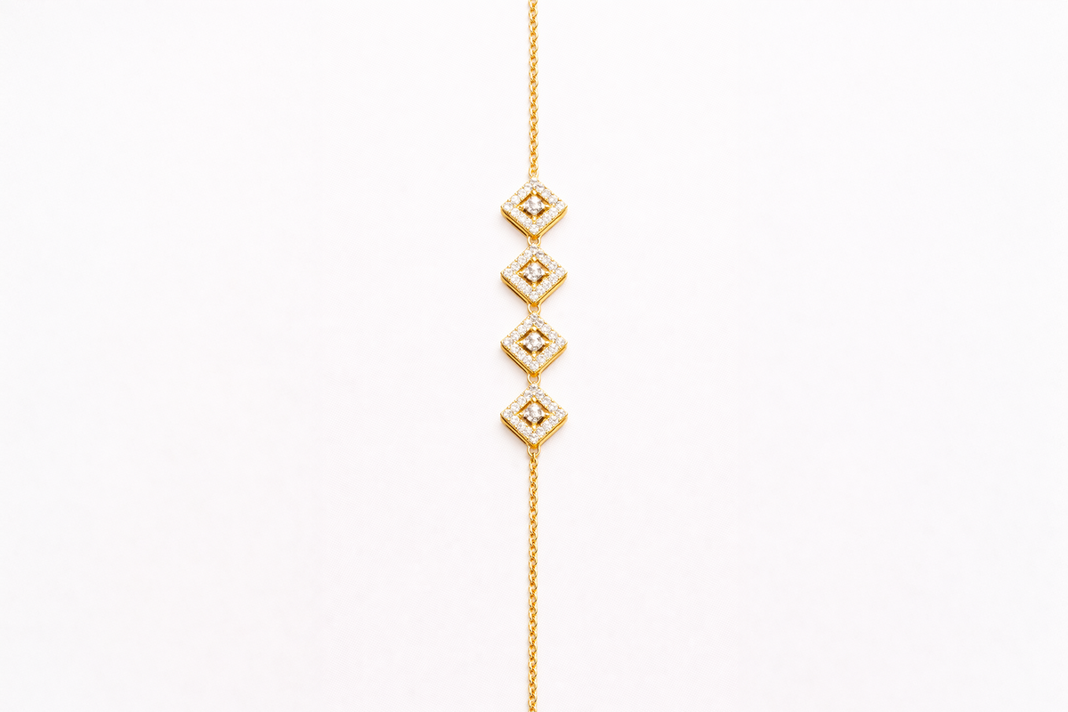 Geometric Link Diamond Bracelet