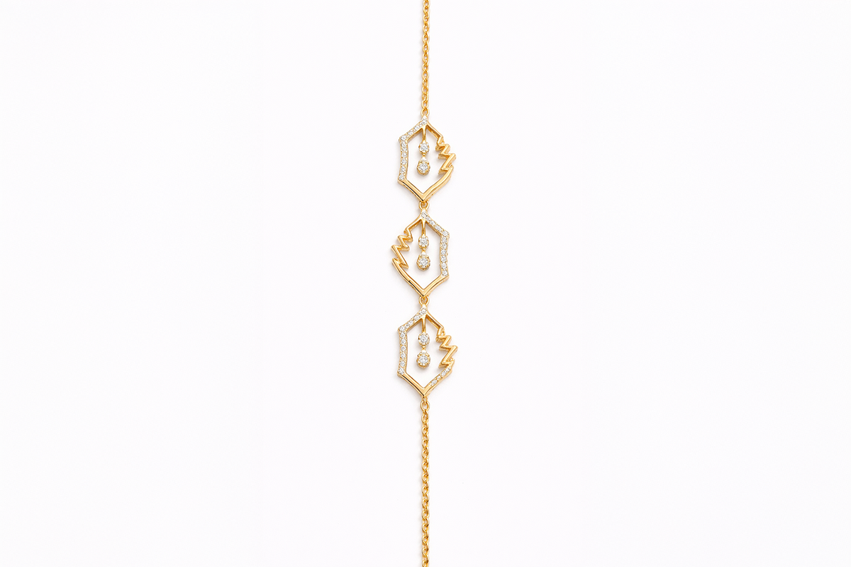 Hexagon Link Diamond Bracelet