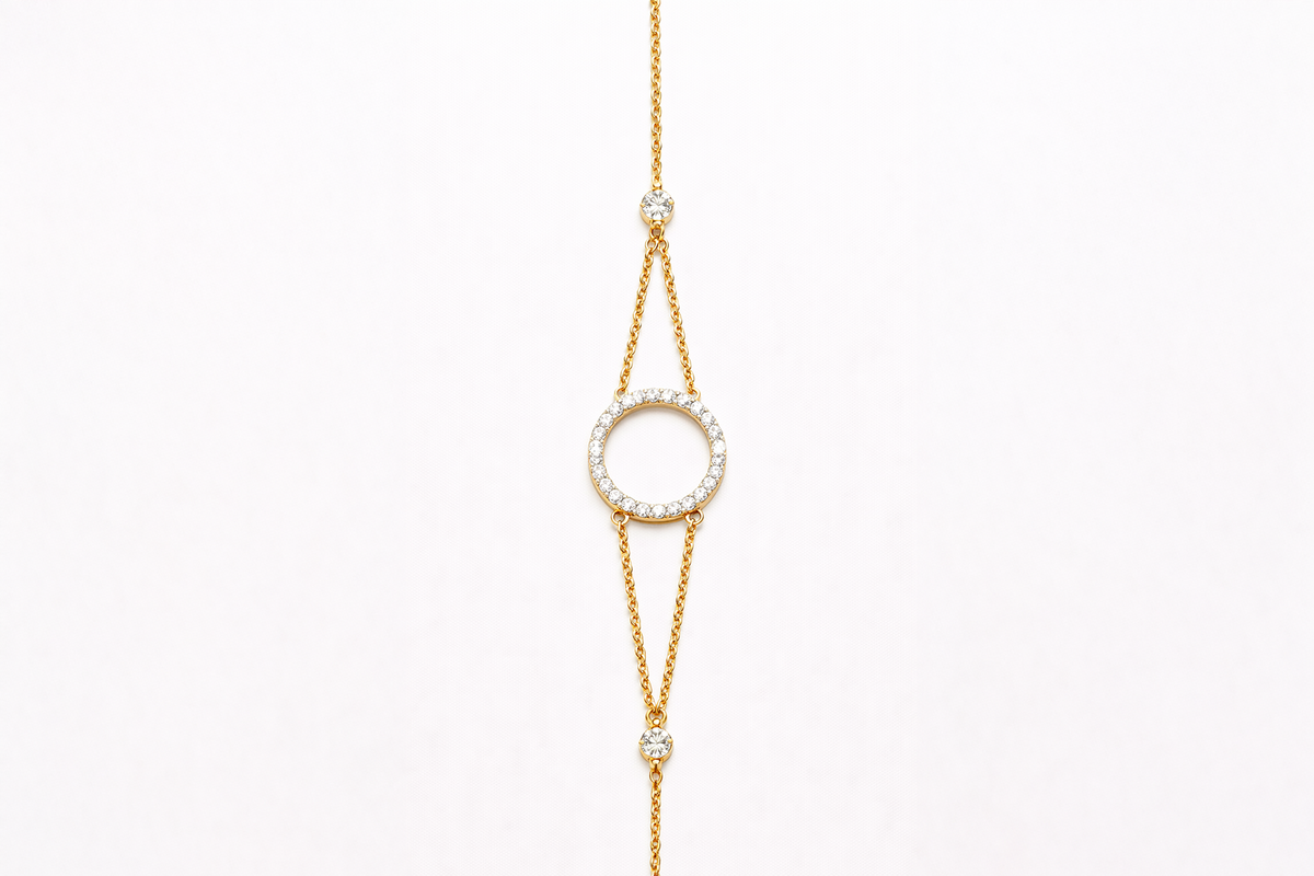 Diamond Oval Link Bracelet