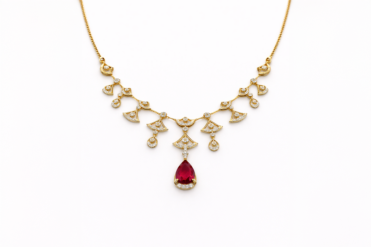 Roselle Diamond Floral Necklace