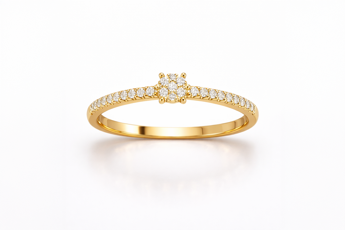 Cluster Natural Diamond Ring
