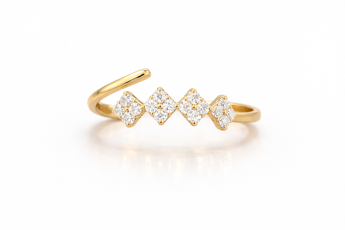 Natural Diamond Geometric Ring