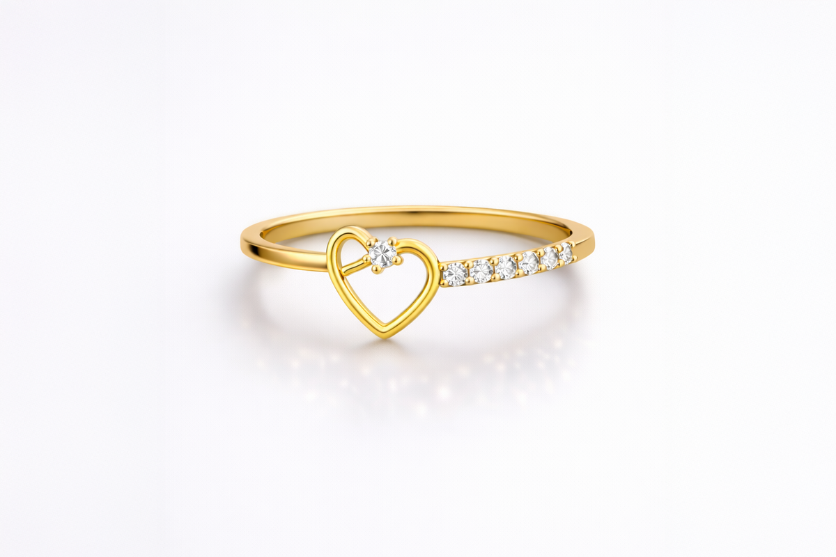 Natural Diamond Heart Ring