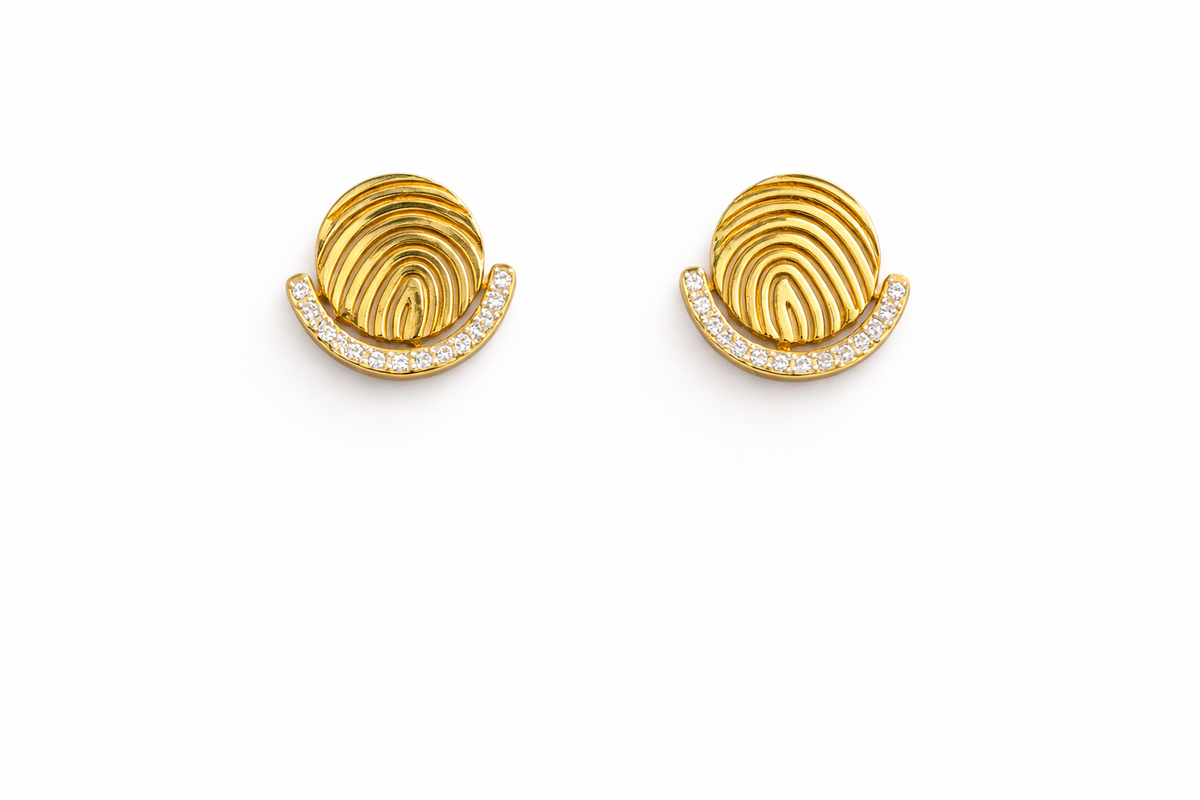 Solara Diamond Spiral Stud Earrings
