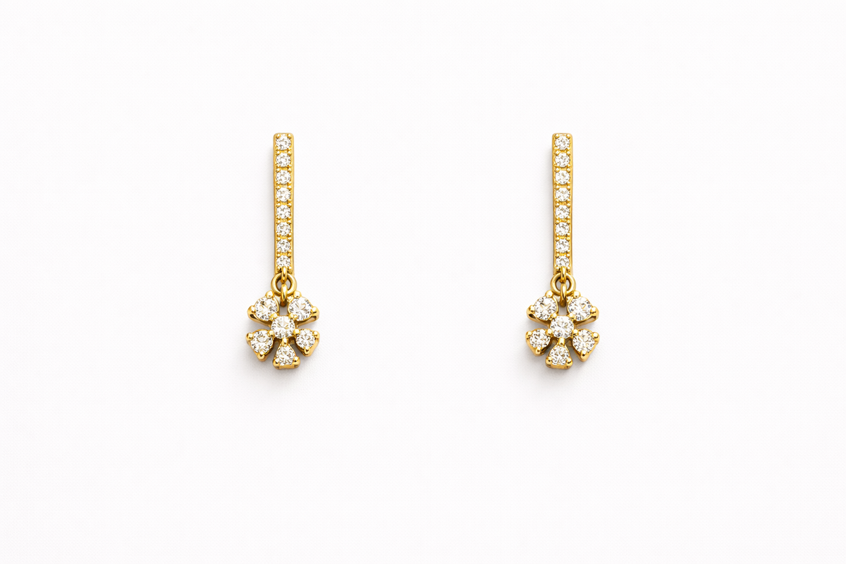 Liora Diamond Linear Drop Earrings