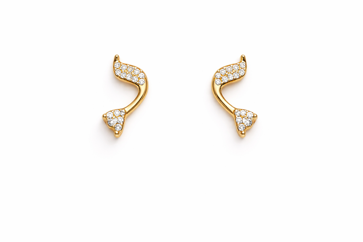 Aria Diamond Curved Hoop Earrings