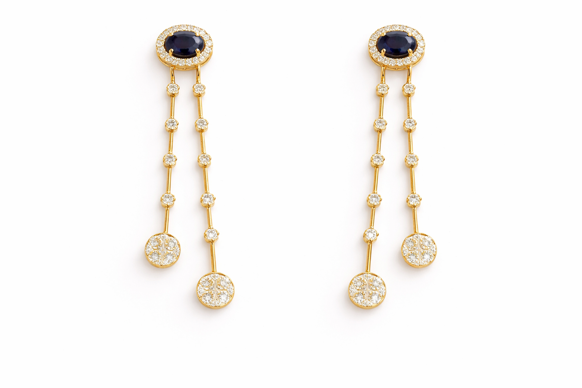 Elowen Diamond Long Drop Earrings